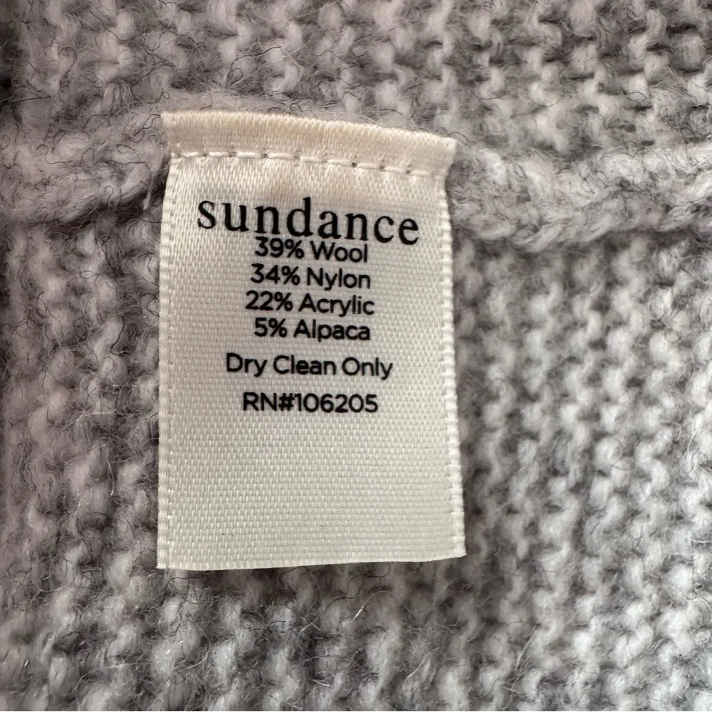 Sundance Wool Alpaca Blend Bell Sleeve Crew Neck Gray Sweater Size Medium
